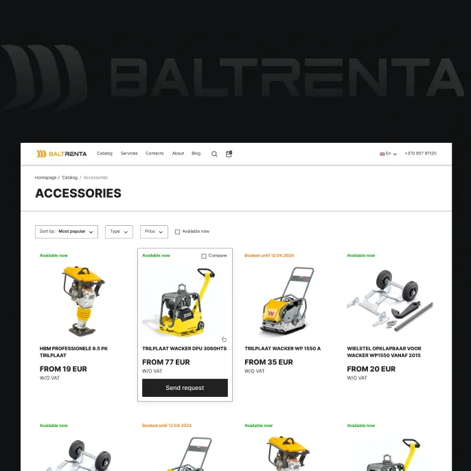 Baltrenta accessories catalog page