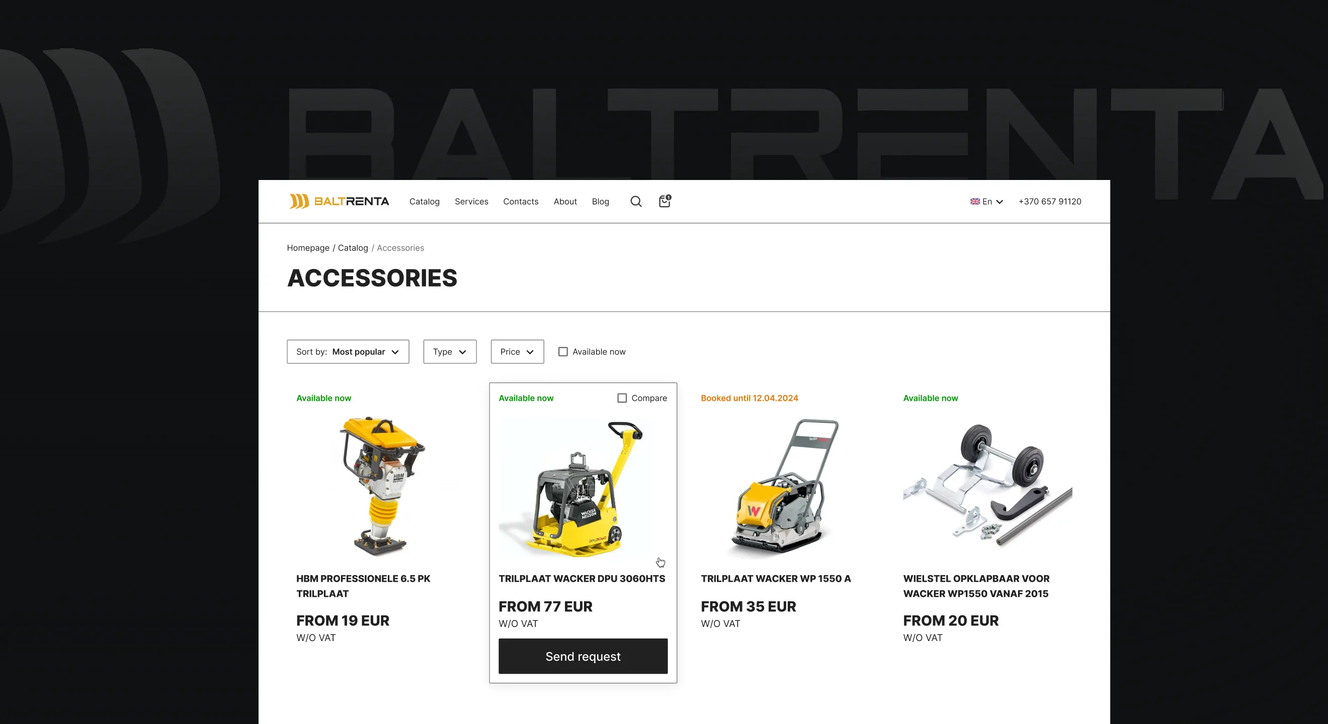 Baltrenta accessories catalog page