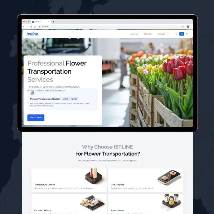 Istline homepage hero and the 'why choose ISTLINE' highlights