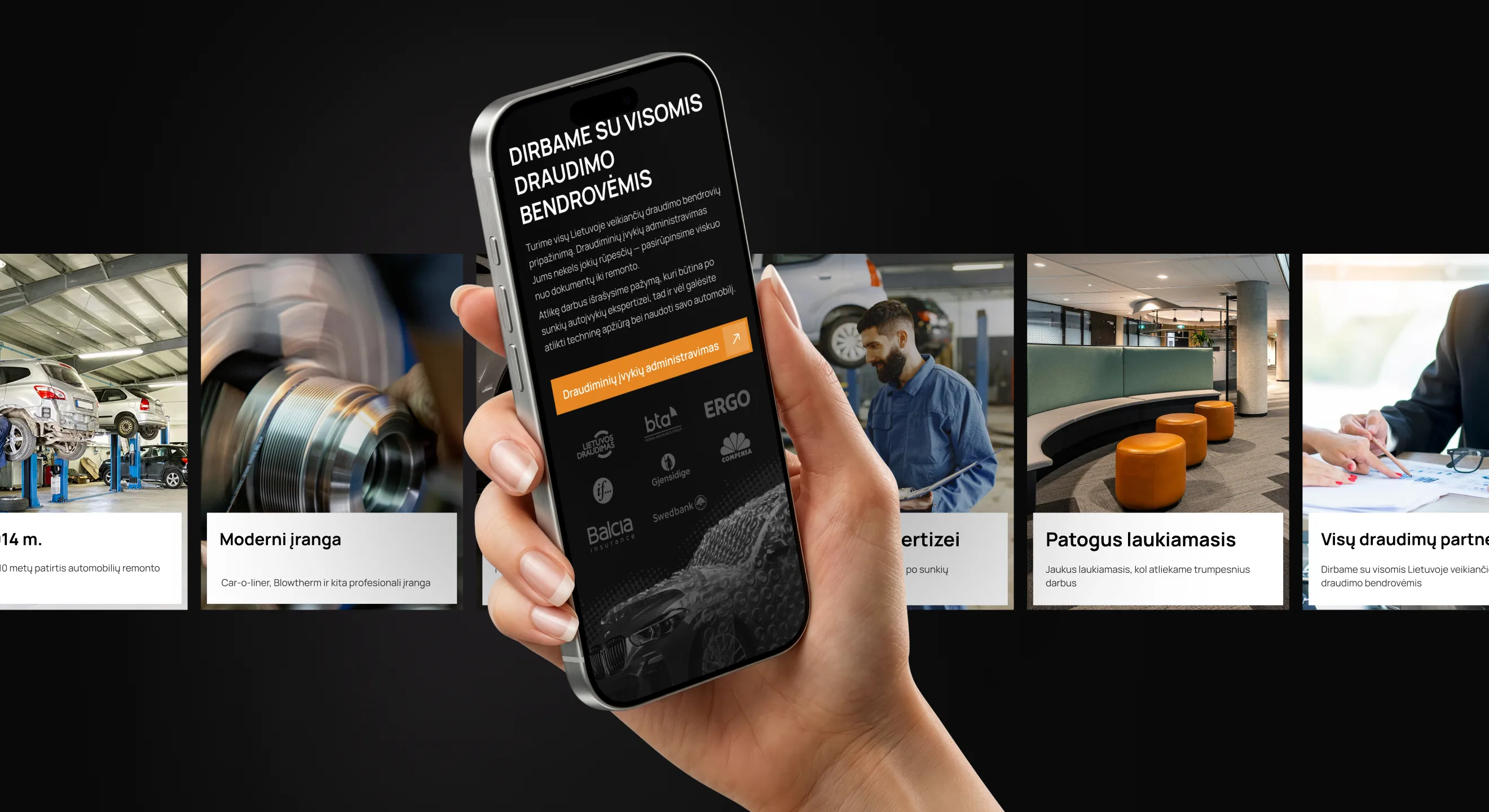 Korpo insurance partners and body-work services on mobile