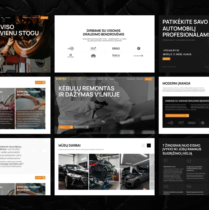 Korpo service sections, equipment and repair process
