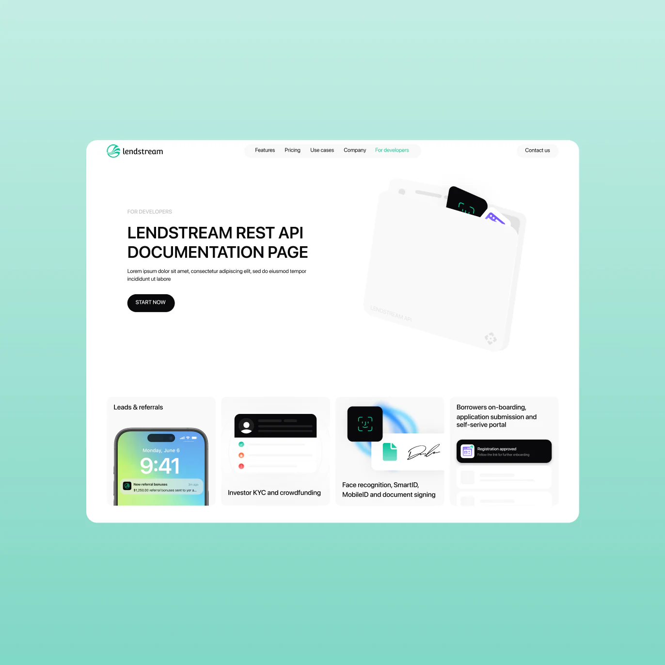Lendstream REST API dokumentacijos puslapis
