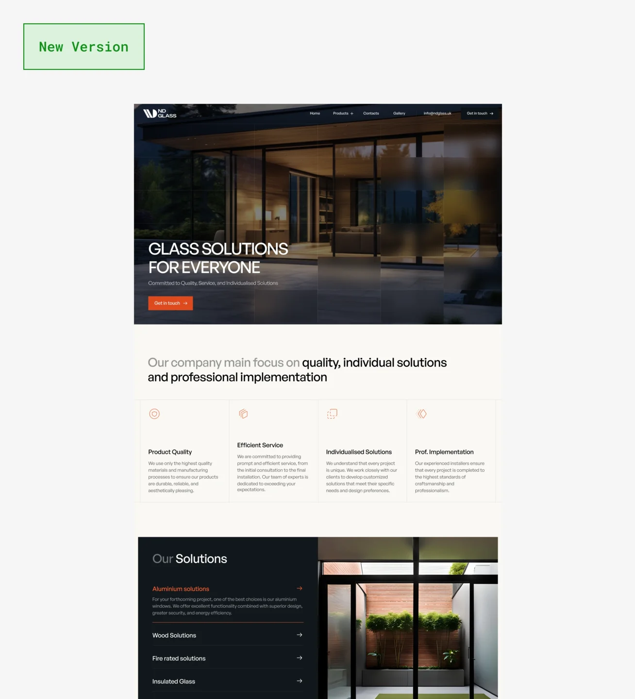 ND Glass new website