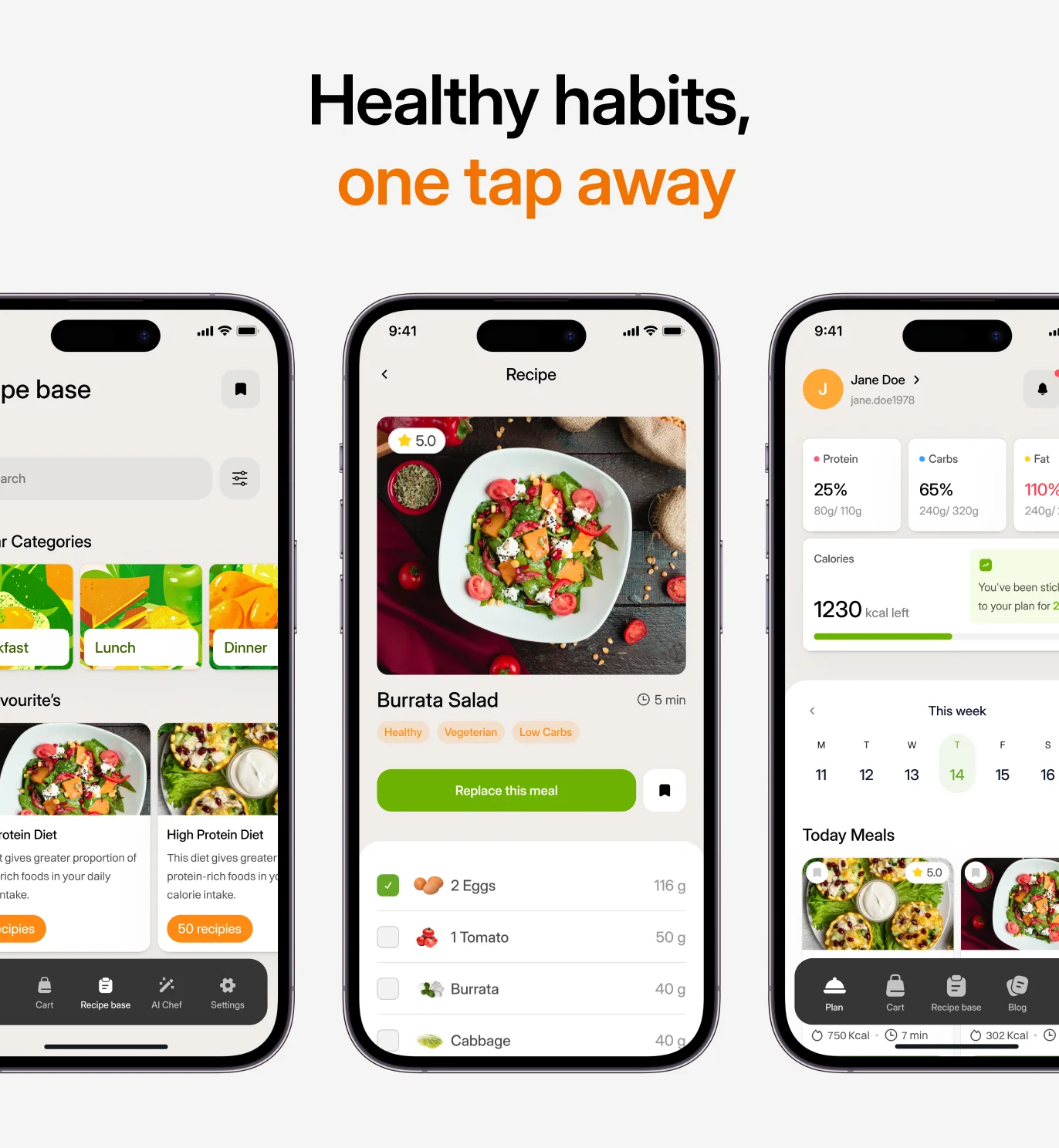 NutriGuide mobile experience