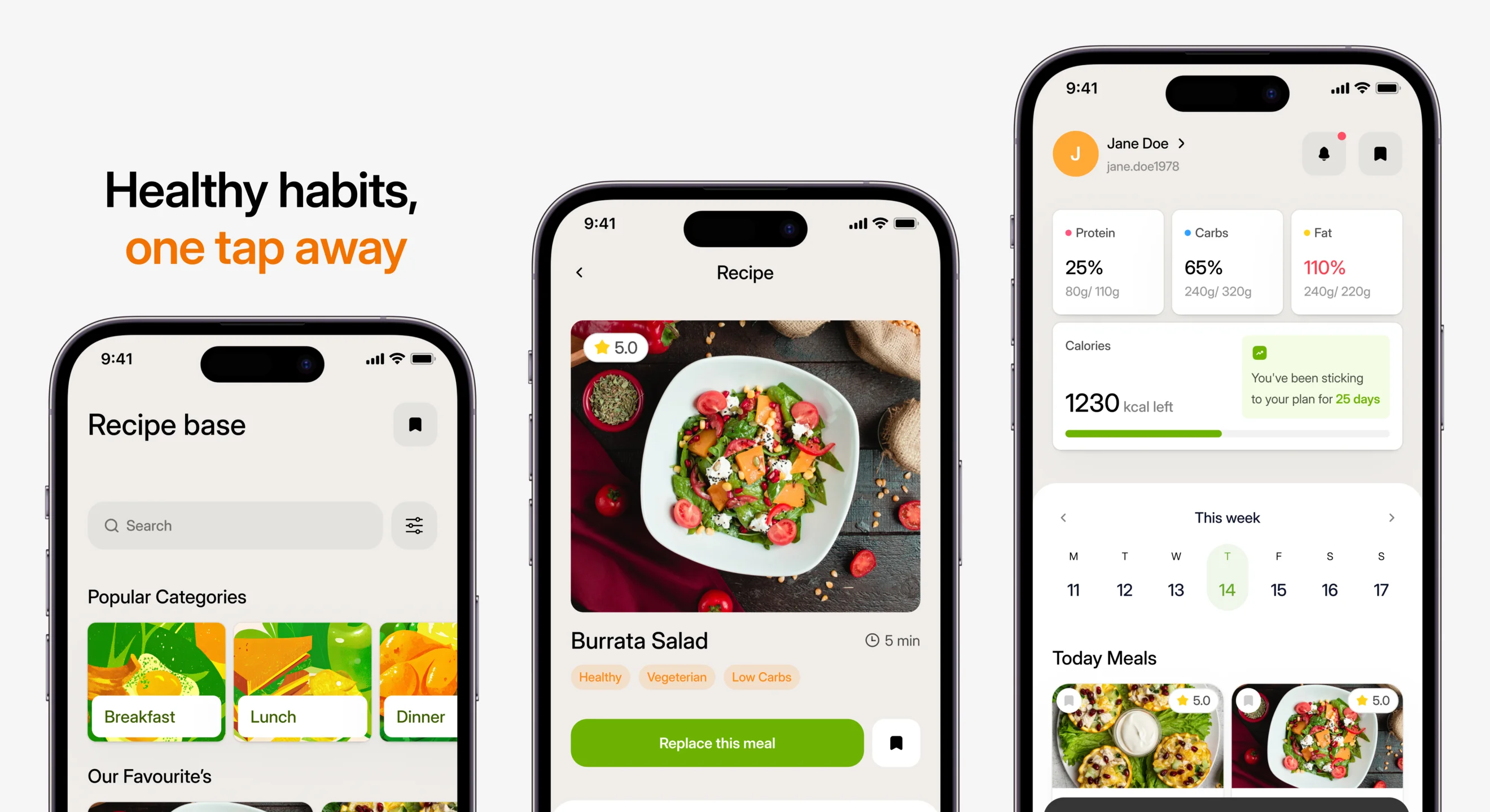 NutriGuide mobile experience