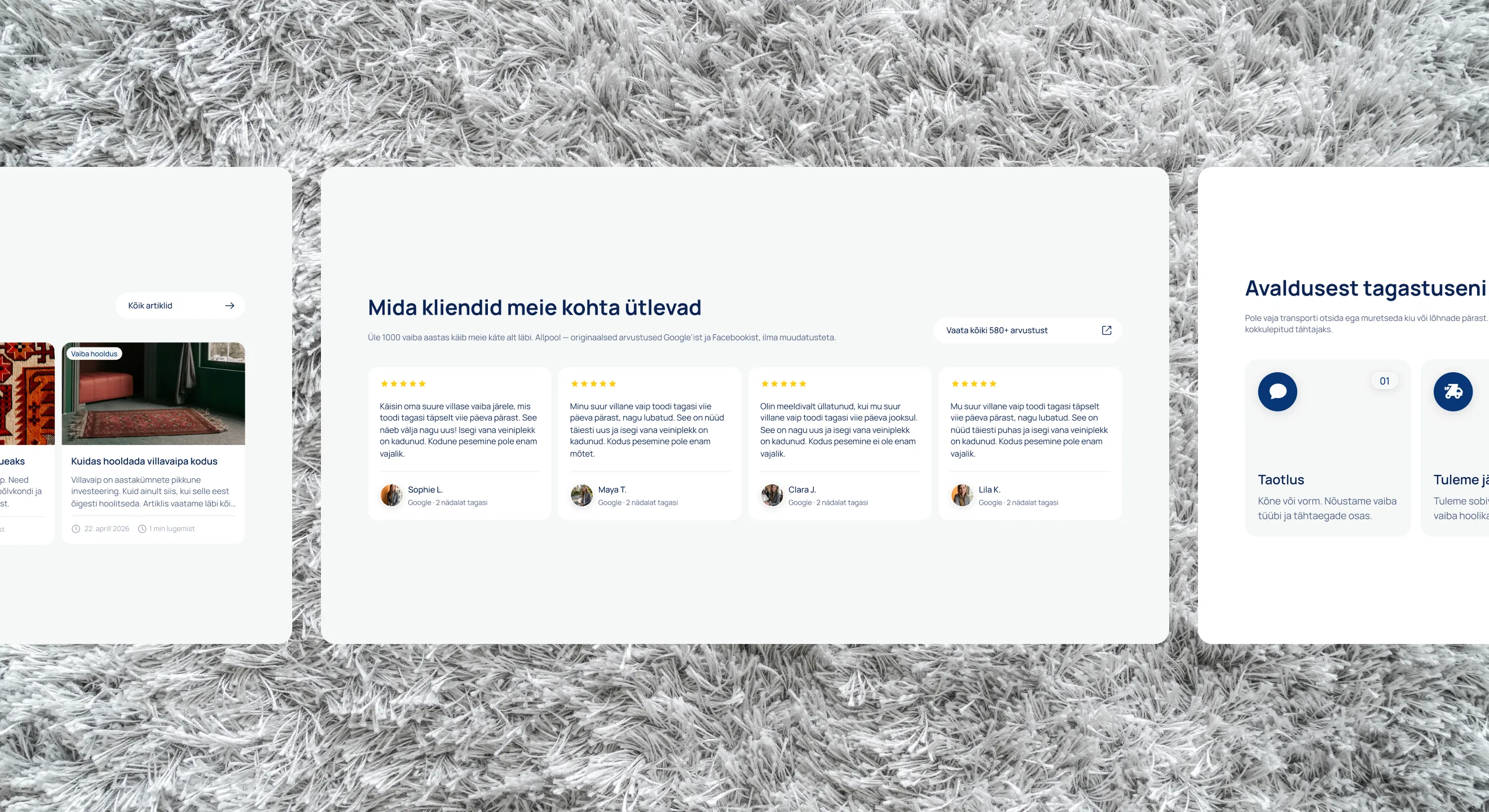 Puhastus Keskus reviews, blog and delivery process steps