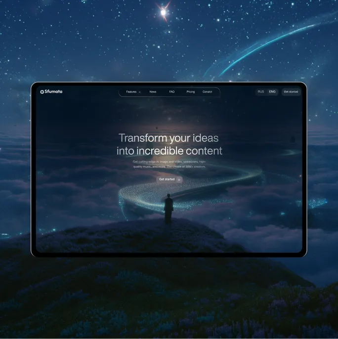 Sfumata marketing landing page hero
