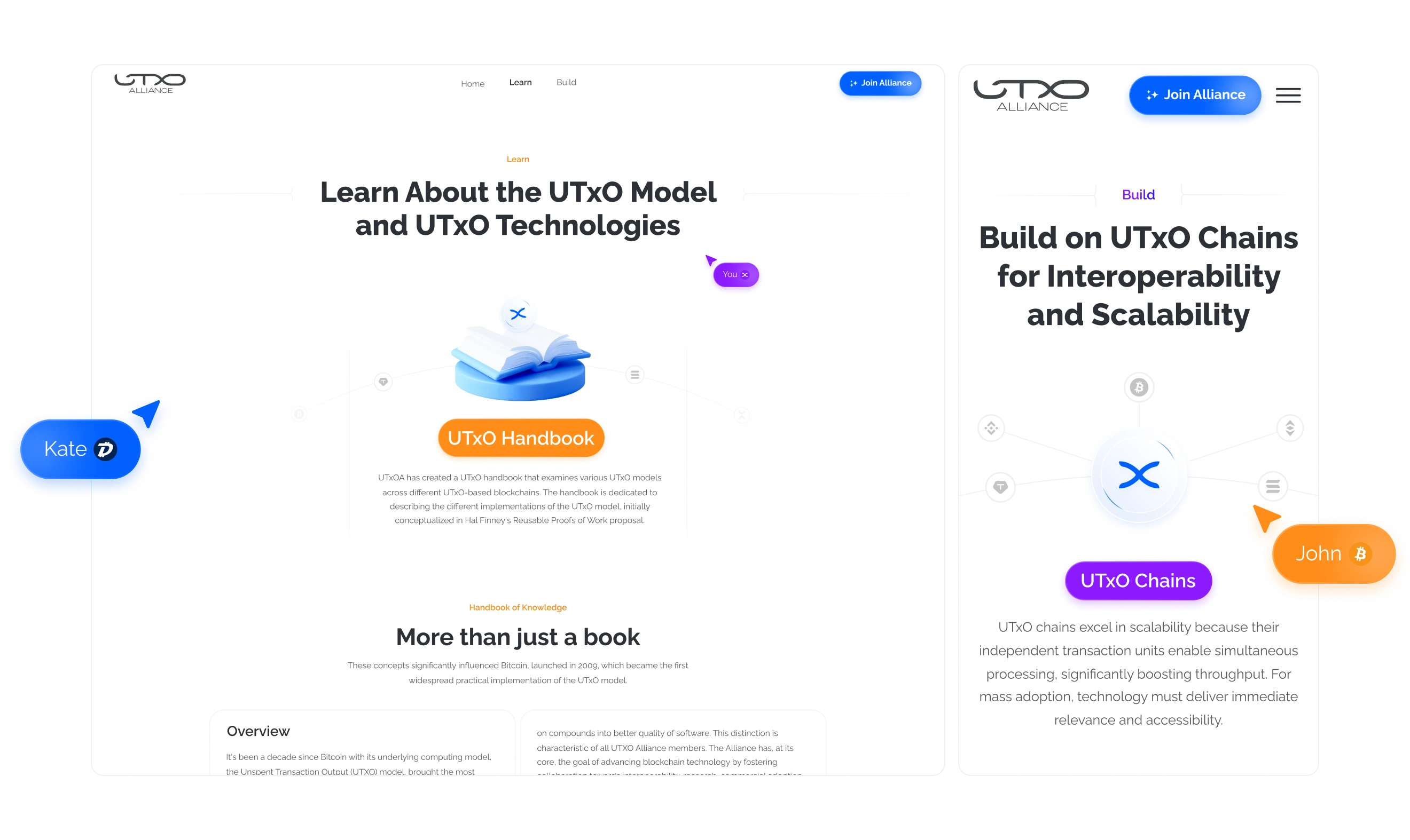 UTXO Alliance Learn and Build pages