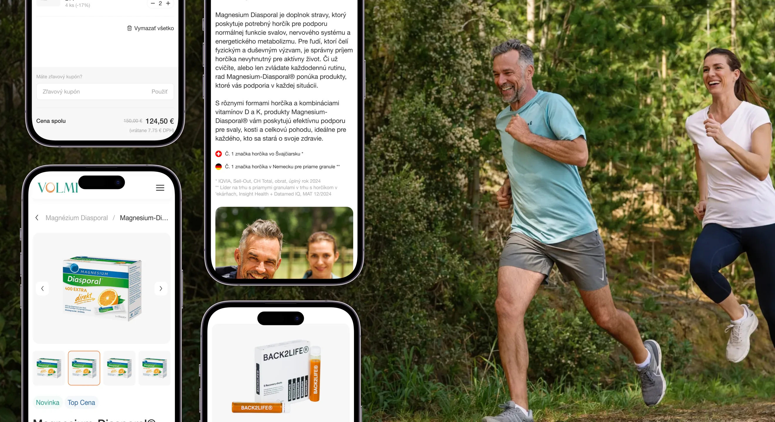 VOLMI cart, product certifications and lifestyle imagery